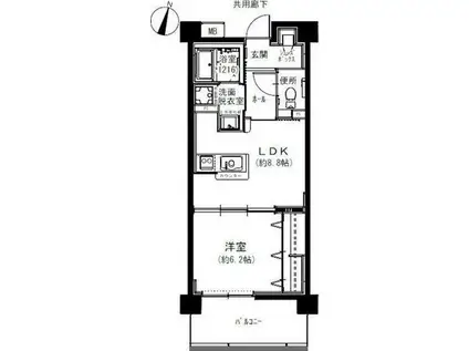 ココドール鳴子(1LDK/4階)の間取り写真