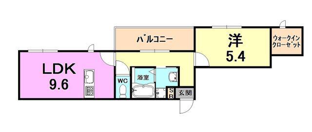 イマージュ(1LDK/2階)の間取り写真