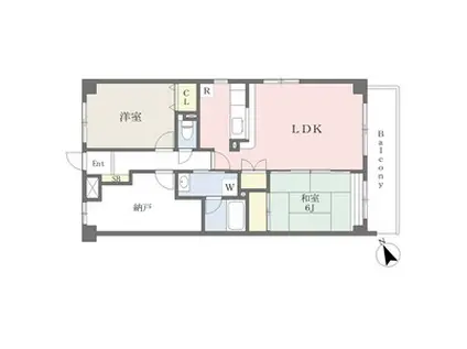 エストマール川名(3LDK/1階)の間取り写真