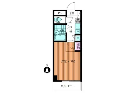 アビタシオン川越(1K/4階)の間取り写真
