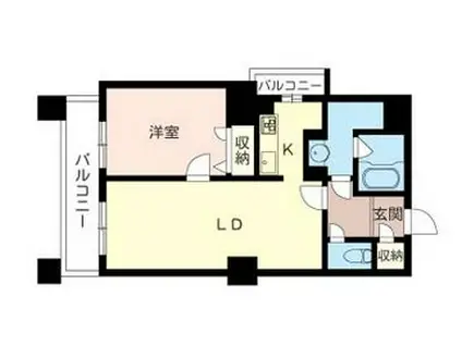パティオ高田馬場(1LDK/2階)の間取り写真