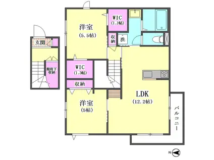 CASA.CONFORTO(2LDK/3階)の間取り写真