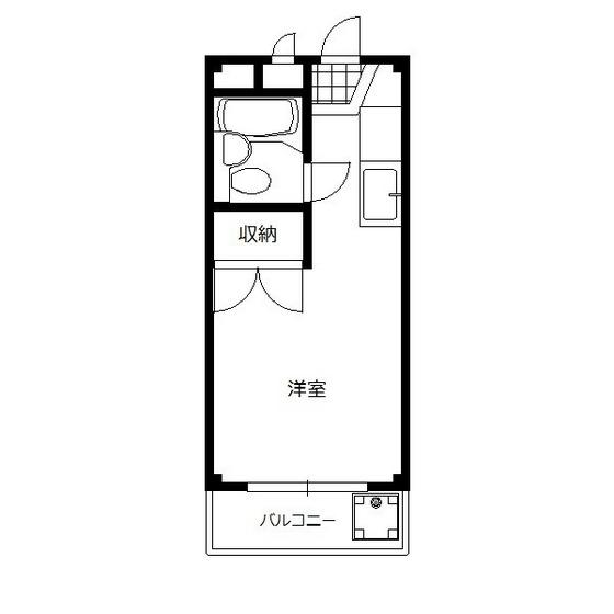 コンチネンタル学南町(1K/2階)の間取り写真