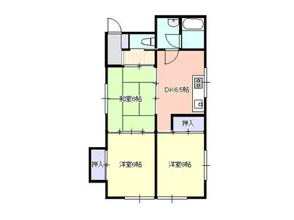 トーエ・ハイツ(3DK/2階)の間取り写真