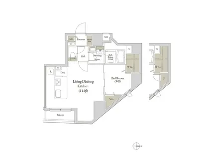 LOG入谷(1LDK/7階)の間取り写真