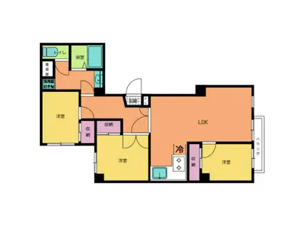 リブレ平塚宮の前(3LDK/4階)の間取り写真