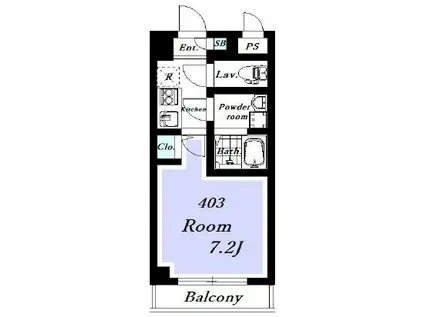 BELLE VILLE(1K/4階)の間取り写真