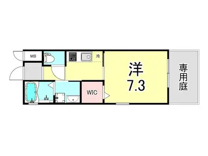 メゾン・クレールII(1K/1階)の間取り写真