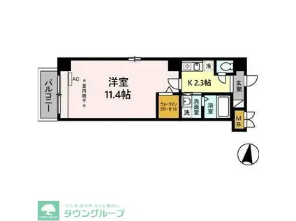 K AZUR(1K/6階)の間取り写真