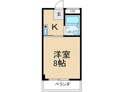 コーポみなみの(1K/3階)の間取り写真