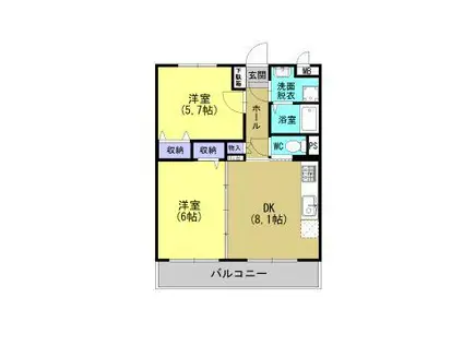 エスタ―テ(2DK/3階)の間取り写真