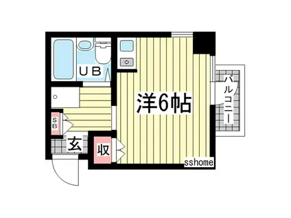 サンパレス21六甲(ワンルーム/4階)の間取り写真