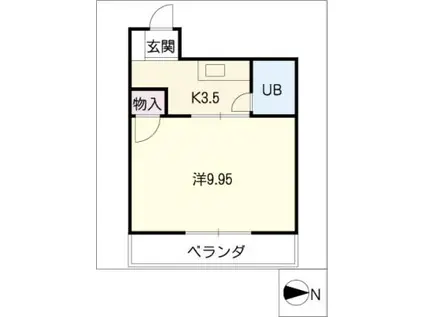 南ビル(1K/3階)の間取り写真