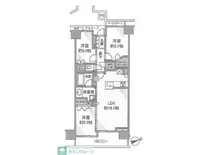 プラウド港北センター北(3LDK/5階)の間取り写真