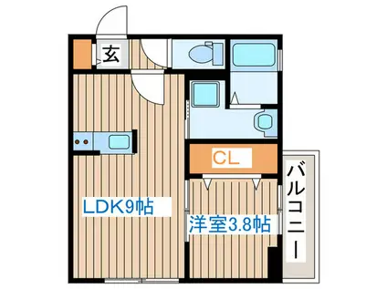 モルディオン(1LDK/3階)の間取り写真
