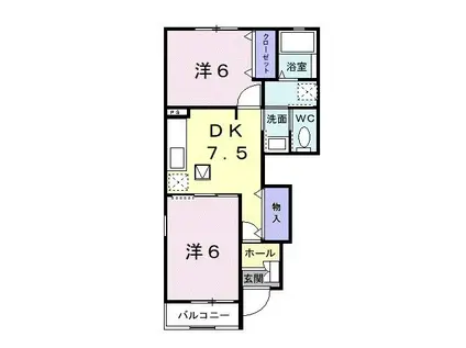 サンステージIII(2DK/1階)の間取り写真