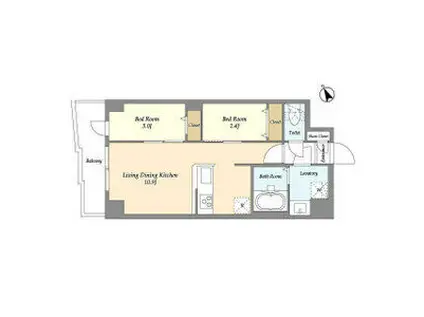 アルファコート曳舟2(2LDK/7階)の間取り写真