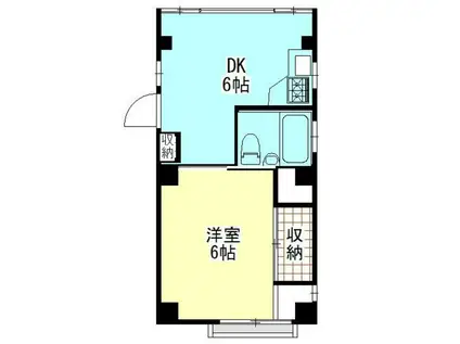 アルカディア(1DK/2階)の間取り写真