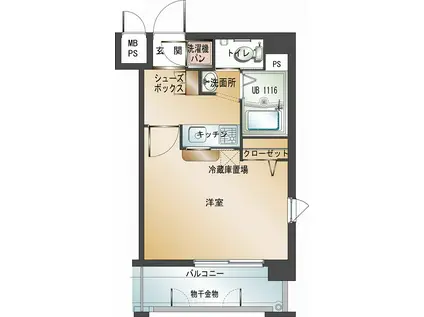 エンクレスト大手門II(1K/7階)の間取り写真