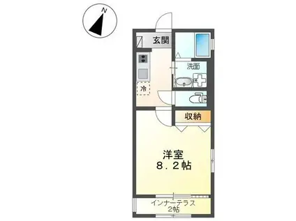 ハウルノア(1K/2階)の間取り写真