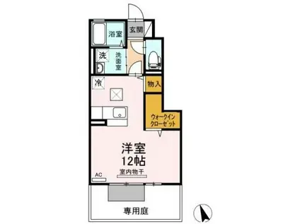 エスト パレ(ワンルーム/1階)の間取り写真