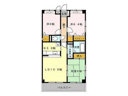 コンフォール(3LDK/1階)の間取り写真