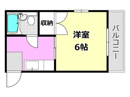 ヴィラ真砂(1K/2階)の間取り写真