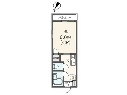 カーサ・ロカ(1K/2階)の間取り写真