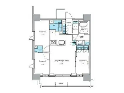 ルフォンプログレ上野御徒町(3LDK/9階)の間取り写真