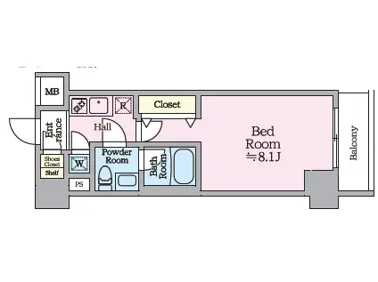 ルフレグランデ川崎ドゥーエ(1K/2階)の間取り写真