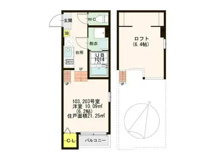 柴原パレス(ワンルーム/1階)の間取り写真