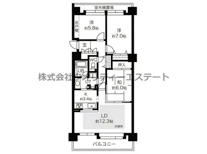 ベルエール宮の森(3LDK/10階)の間取り写真