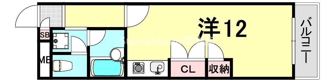 ライフ本山(ワンルーム/4階)の間取り写真