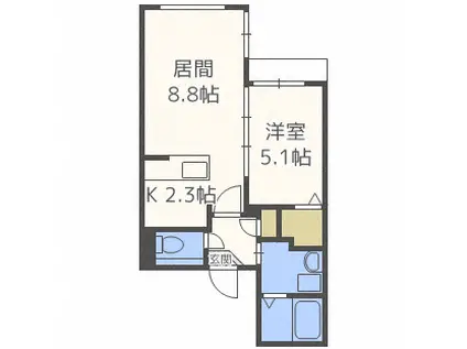 ミカーサ13(1LDK/5階)の間取り写真