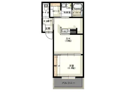 IPコート(1LDK/2階)の間取り写真