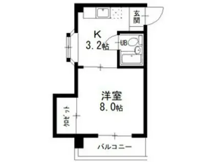 東山レジデンス(1K/4階)の間取り写真
