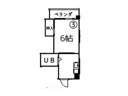 コート奥田(1K/2階)の間取り写真