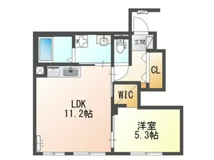 尼崎市立花町2丁目アパート(1LDK/1階)の間取り写真