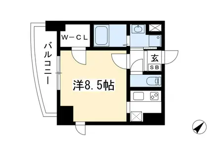 サムティ京都二条(1SK/8階)の間取り写真