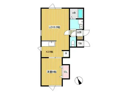 NEOーSY(1LDK/1階)の間取り写真