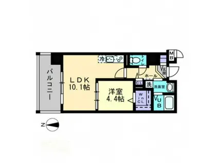 ハアラン国体町(1LDK/6階)の間取り写真