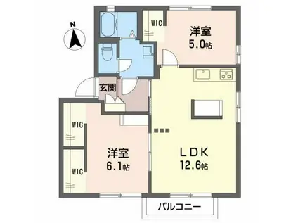 コートアベニュー(2LDK/2階)の間取り写真