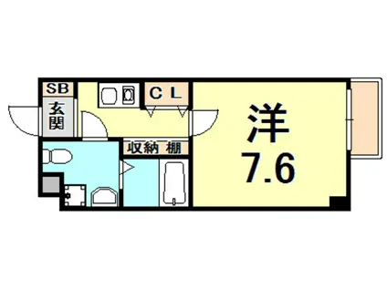 阪急今津線 門戸厄神駅 徒歩2分 3階建 築20年(1K/2階)の間取り写真