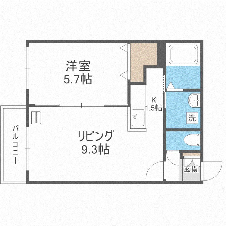 リアン213(1LDK/4階)の間取り写真
