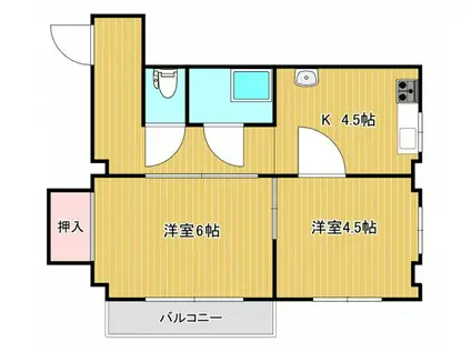 黒住ビル(2DK/5階)の間取り写真
