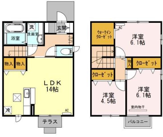 エヴァーグリーンヒルズ(3LDK/1階)の間取り写真