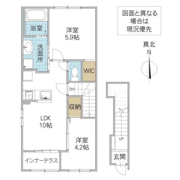 ハレレア(2LDK/2階)の間取り写真