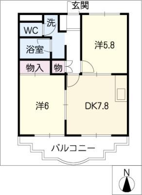 エクセレントT(2DK/2階)の間取り写真