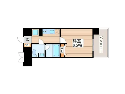 エクルベージュ(1K/6階)の間取り写真