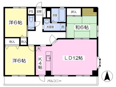 セントラル・ヤスダ(3LDK/6階)の間取り写真